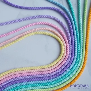 MOMOTARA No. 53467 เชือกกลม Tubular Braid ขนาด 0.4 CM ยาว 36 หลา เชือก เทป diy วัสดุตกแต่ง Rope Cord