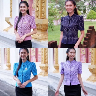 Sale #เสื้อผ้าไทยใส่ทำงานหรือโอกาสต่างๆ​ #ผ้าฝ้าย​พิมพ์​ลายขอคอจีน​ สอบถาม​สต๊อค​ก่อน​สั่งซื้อ​ T