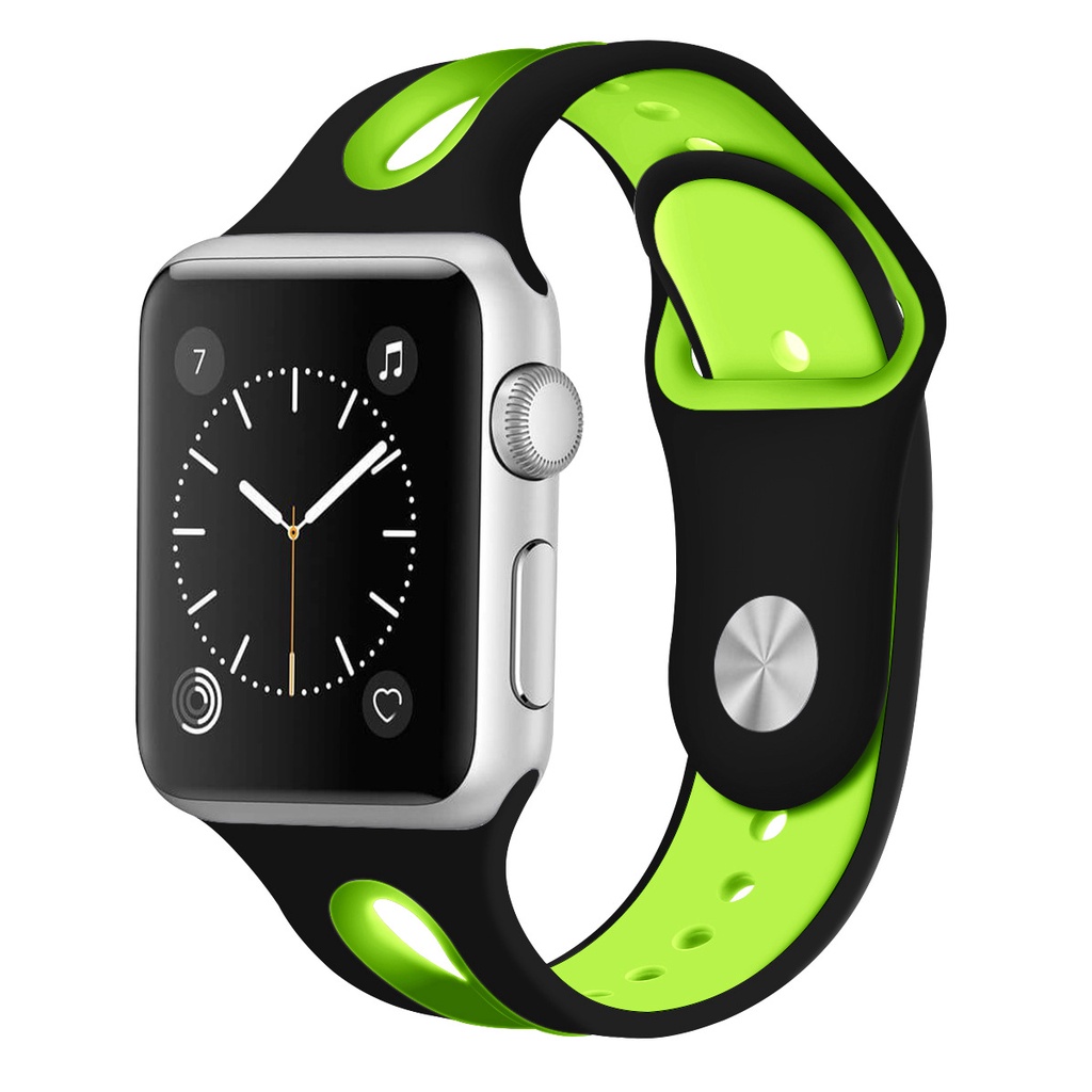 สายนาฬิกาข้อมือซิลิโคน สองสี สําหรับ Apple watch