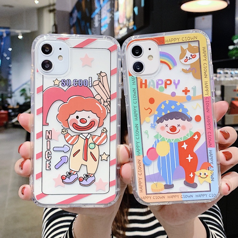 For Infinix Zero 30 5G Note 30 Smart 8 7 Hot 30i 20S 20i Note 12 G96 Smart 6 Plus 5 Pro Hot 12 12i 10S 11S Note 10 11 Pro Note 8 7 Hot 10 11 Play Cute Clown Creative Fashion Transparent Mobile Phone Case