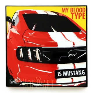 รูปภาพ รถ Ford Mustang #2 Car ฟอร์ด มัสแตง รูปภาพ​ติดผนัง pop art กรอบรูป Supercar รถสปอร์ต รถยนต์ แต่งบ้าน ของขวัญ