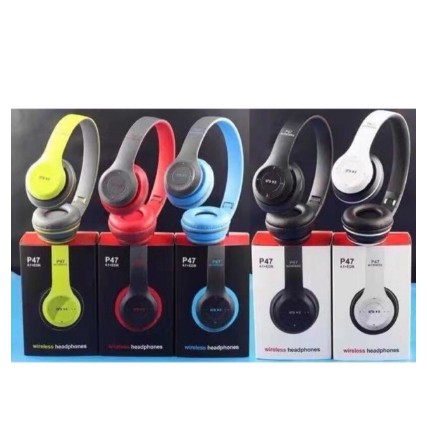 หูฟังบลูทูธ ไร้สาย ใส่เมมโมรี่/ ฟังวิทยุF.M Bluetooth Headphone Stereo รุ่น P47