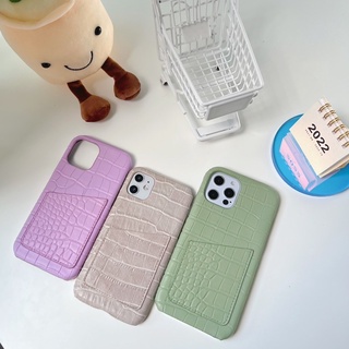 🌈พร้อมส่ง เคสใส่บัตร เคสหนังใส่บัตรสีพาสเทล เคสสำหรับ IPhone เคสไอโฟน เคสพาสเทล 7-12,12pro,12promax,13,13Pro,13Promax