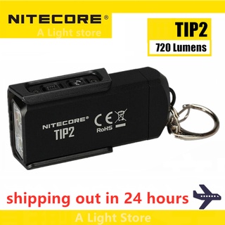 ของแท้ NITECORE TIP2 พวงกุญแจไฟฉาย CREE XP-G3 S3 720 ลูเมน ชาร์จ USB