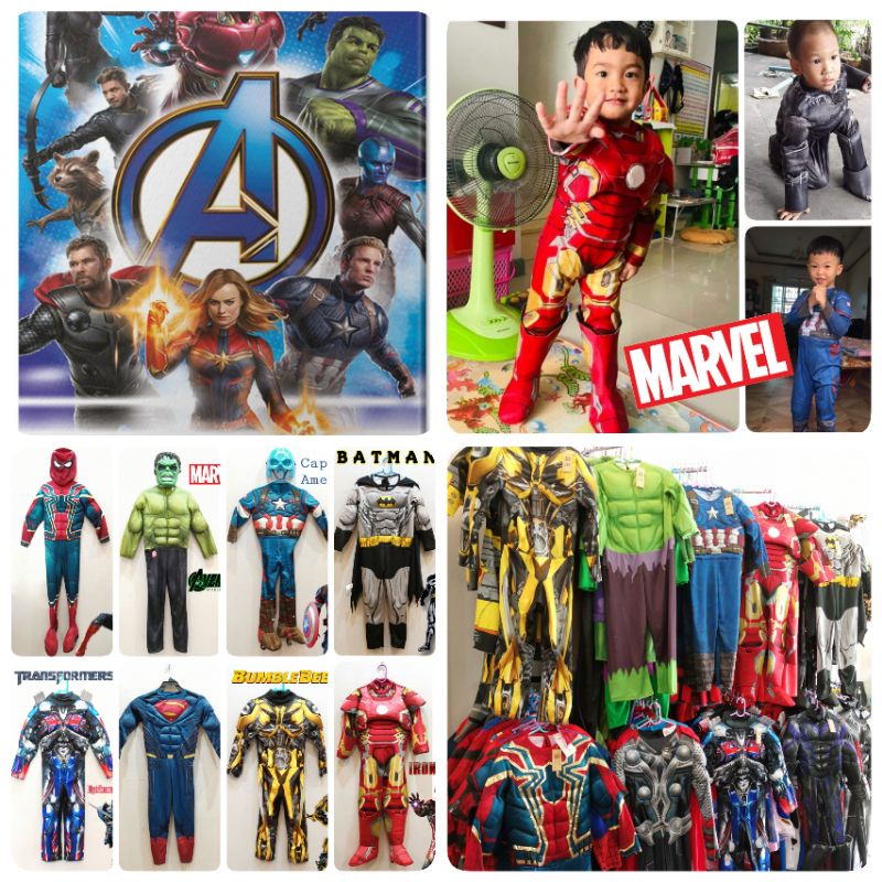 (EP.2)​ชุดซุปเปอร์ฮีโร่ ชุดฮีโร่ มีนวม มีกล้ามสำหรับเด็ก **งานมือสอง**  ซักรีดพร้อมใส่ รายละเอียดต่า