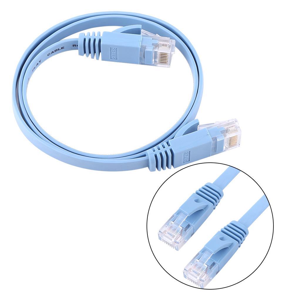 RJ45 Cat 6 Ethernet Router Cable Flat 1000 M Patch Blue UTP Network LAN