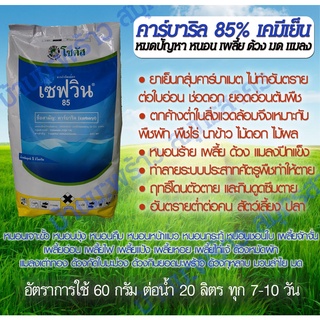 คาร์บาริล 85 % สารกำจัดแมลงยอดนิยม!! ยาเย็นกลุ่มคาร์บาเมท โดนตัวตาย กินตาย กำจัดเพลี้ย หนอน ด้วง มด หมดปัญหาแมลงศัตรูพืช