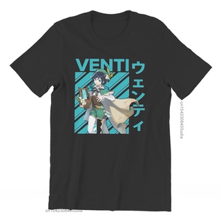 เสื้อยืดโอเวอร์ไซส์Genshin เสื้อยืดลําลอง แขนสั้น คอกลม พิมพ์ลายเกม Venti แฟชั่นฤดูร้อน สําหรับผู้ชายS-3XL