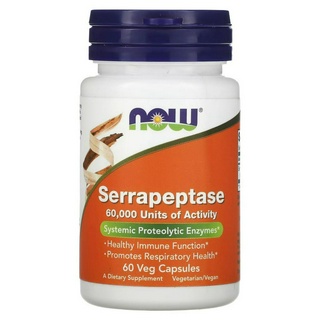 Serrapeptase 60 Veg Capsules NOW Foods  เอนไซม์ ช่วยย่อย