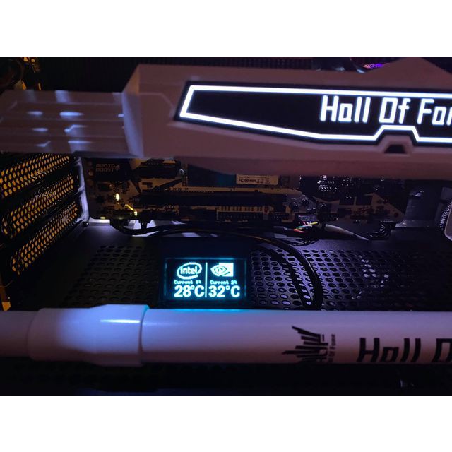 จอ OLED จิ๋ว โชว์อุณหภูมิ เฟรมเรท %การทำงาน CPU การ์ดจอ GPU ซีพียู แรม สำหรับ DIY ชัดทุกมุม ต่อผ่าน USB งานคนไทย