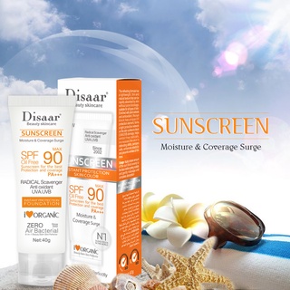 Disaar ครีมกันแดด SPF90 PA+++ 40 กรัม ป้องกันรังสีอัลตราไวโอเลต ให้ความชุ่มชื้น กันน้ํา ป้องกันเหงื่อ บอดี้ครีม ไวท์เทนนิ่ง