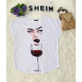 Shein💋💋เสื้อยืดแขนกุด🚗🌈💕 ส่งฟรี🥰