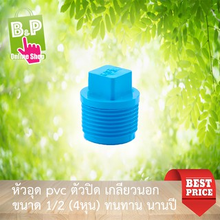 หัวอุด pvc ปลั๊กอุด ตัวปิด เกลียวนอก ขนาด 1/2 (4หุน)