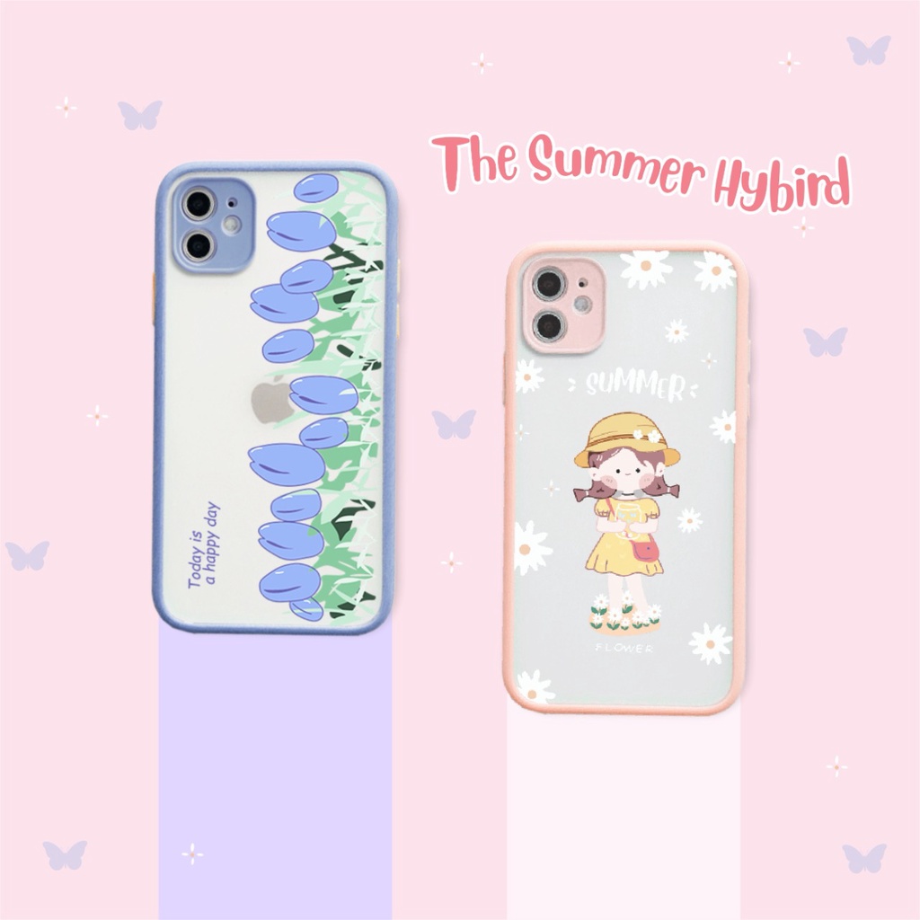 PRINTING HYBRID ฤดูร้อนกรณีIphone 6 7 8 SE 2020 2022 plus x xr xs Max 11 12 pro Max vivo 4G Y19 y53s