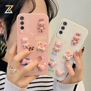 Zymllo เคส Vivo Y22 Y22S Y35 Y02S V25E Y16 4G V25 5G V23 V23E V17 V19 V20 V20 Pro V20SE V21 เคสโทรศัพท์มือถือ ซิลิโคน ลายตุ๊กตาผู้หญิง 3D สําหรับ