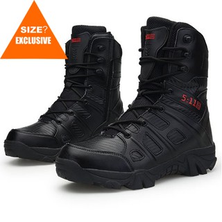 Army ข้อยาว รองเท้าคอมแบท สไตส์ทหาร หุ้มข้อ รองเท้าบูท Men Tactical Outdoor Hiking High Top Combat Swat Boots