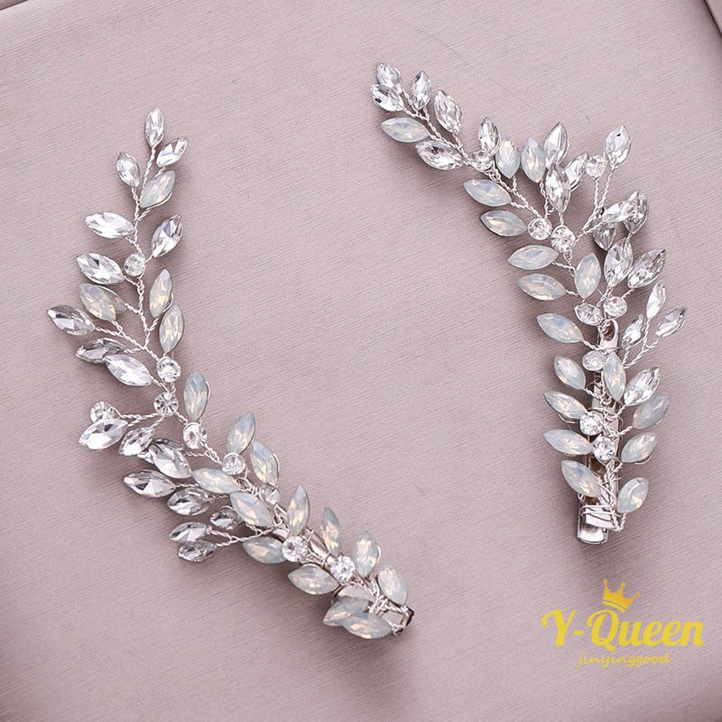 เจ้าสาวผมกิ๊บคริสตัลลูกปัดหูฟัง Tiaras แต่งงานแถบคาดศีรษะ