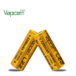 Vapcell ถ่านชาร์จINR18500 2200mAh L22 แพค2ก้อนของแท้เช็คโค๊ตได้