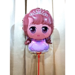 ลูกโป่งก้านเจ้าหญิงสีม่วง Princess Balloon