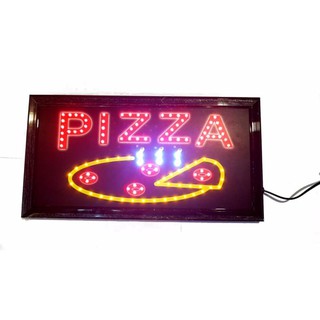 ﻿ป้ายไฟLED pizza ขนาด50*26 ซม. อักษร ตกแต่งร้าน สถานที่ LED SIGN ข้อความ