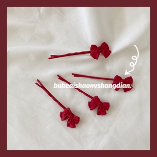 Red bow hairpin cute hair accessories