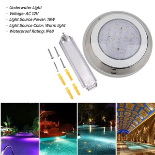 โคมไฟสระว่ายน้ำ LED Swimming pool light 18w Day Warm ไฟสระน้ำ แสงขาว แสงวอม RGB คุณภาพดีงานส่งห้างโคมไฟใต้น้ํา Led 12V 18W กันน้ํา สําหรับสระว่ายน้ํา