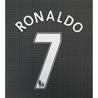 เบอร์ กำมะหยี่ RONALDO #7 2007-2013 EPL Premier League White Name set