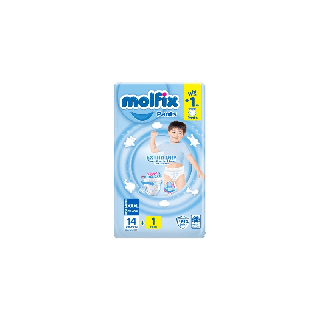 Molfix ผ้าอ้อมเด็กโมลฟิกซ์ เอ็กซ์ตร้า ดราย แพ้นส์ XXXL 14+1 ชิ้น