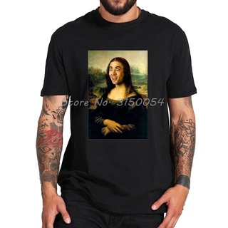 ขายดี!เสื้อยืดคอกลม ผ้าฝ้าย พิมพ์ลาย Mona Lisa Nicolas Cage แฟชั่นฤดูร้อน สไตล์สตรีท สําหรับผู้ชาย และผู้หญิงS-5XL