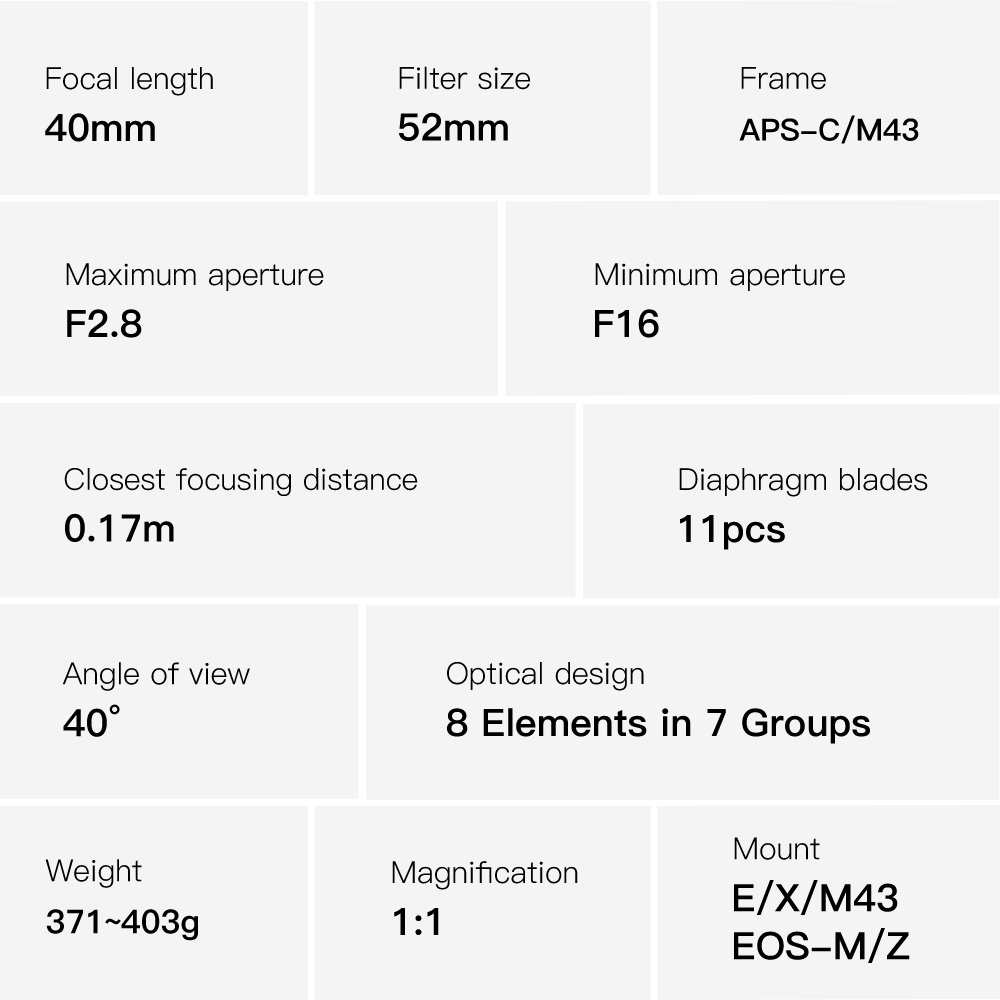 Ttartisan เลนส์มาโคร 40 มม. F2.8 APS-C 1:1 แมนนวลโฟกัส สําหรับ Sony E Canon EOSM Fuji X Nikon Z M43 #8