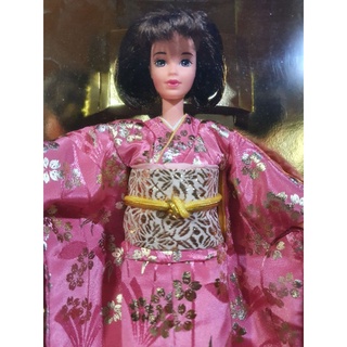 **กล่องไม่สวย** Barbie Doll Happy New Year 1996 Limited Edition JAPANESE PINK KIMONO #16093