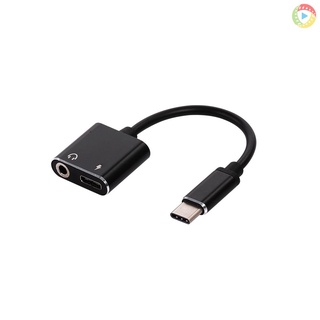 Docooler Type C To 3.5 มม. แจ็คหูฟังสายชาร์จ Usb C เสียงสายเคเบิ้ลเสียงอะแดปเตอร์แปลงเสียงหูฟังสําหรับ Xiaomi (สีดํา)