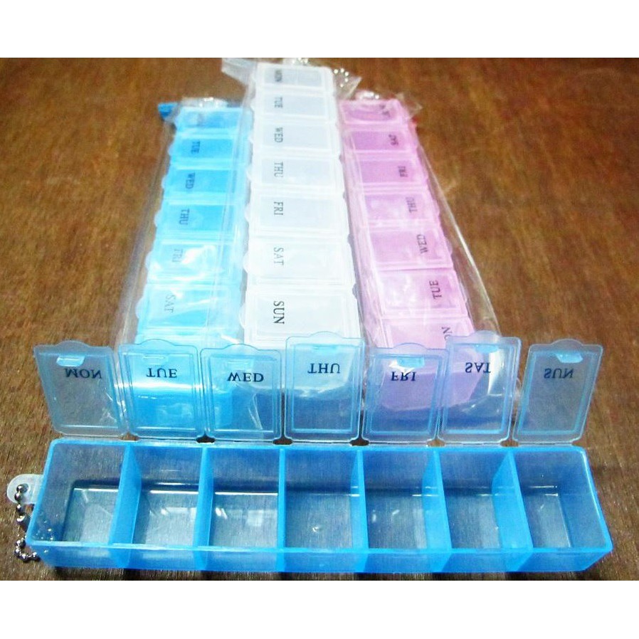 (ถูกที่สุด พร้อมส่ง) กล่องยา ตลับยา ตลับใส่ยา 7 ช่อง แบบยาว