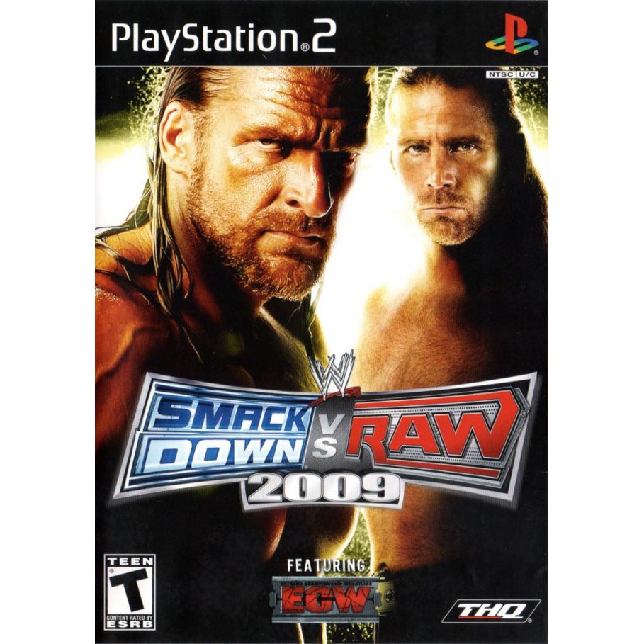 WWE SmackDown vs. Raw 2009 PS2 แผ่นเกมส์ps2 แผ่นเกมเพล2 เกมps2 เกมมวยปล้ำ wweps2