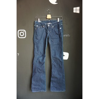 กางเกงยีนส์วินเทจขาม้าสีเข้ม เอวต่ำ30นิ้วTrue Religion แท้ แบรนด์แพงงงงง มือสอง Made in USA สภาพใหม่มาก สินค้าจากญี่ปุ่น