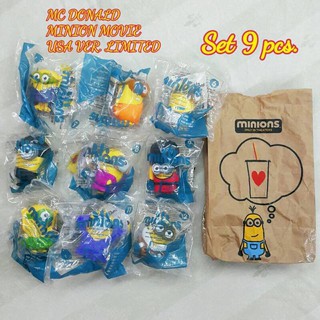 8 cm Mc Donald Minion Action Figure Full Color Collectible Toys Set 9 pcs