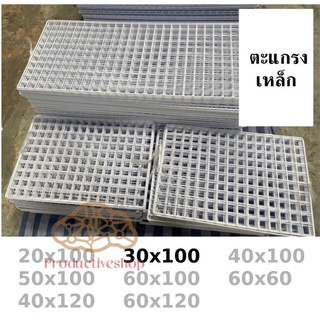 ตะแกรงลวด ชุบขาวดำ 30x100 ตะแกรงแขวนสินค้า ตะแกรงแขวนของ ตะแกรงขายของ สำหรับแขวนโชว์ pd99