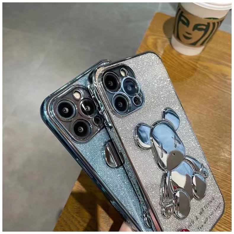 ส่งจากไทย เร็ว1-2วัน เคสโทรศัพท์ Case Oppo Reno7z Reno8z A57 4G A57 5G  A77 A77s Reno5 A15 หมีกากเพชร สวยหรู