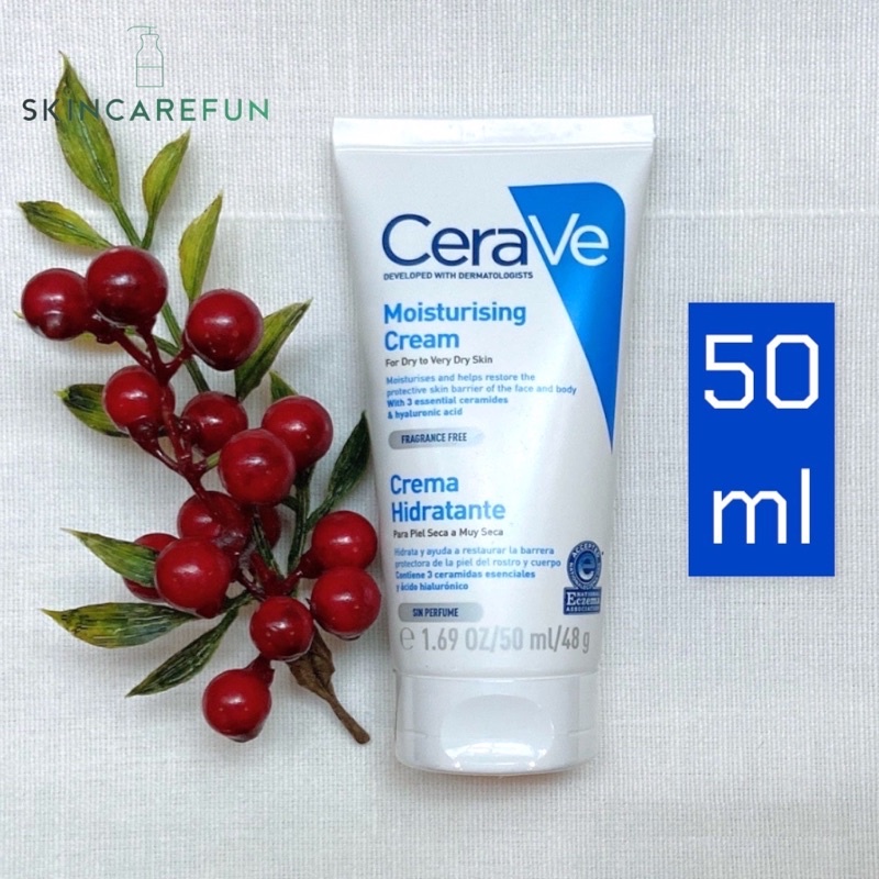 (แท้/พร้อมส่ง) CERAVE Moisturising Cream 50ml. เซราวี มอยซ์เจอร์ไรซิ่ง ครีม 50 มล. เซราวีครีมบำรุงผิวหน้า - รูปที่ 5