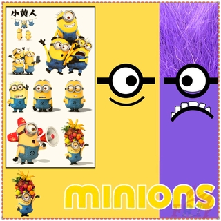 ✿ Minions - Cartoon Mini Temporary Tattoo สติ๊กเกอร์ ✿ 1Sheet Waterproof Tattoos for Sexy Arm Clavicle Body Art Hand Foot