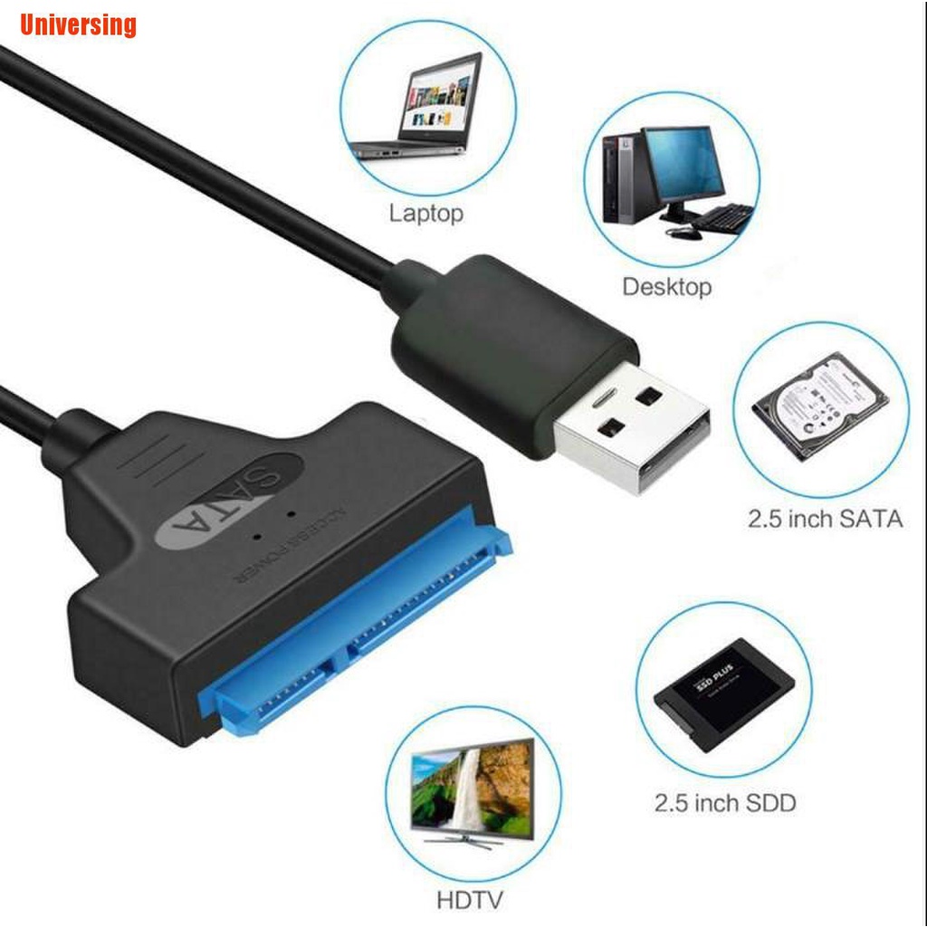 (Universing) Usb 2. อะแดปเตอร์แปลงสายเคเบิ้ลฮาร์ดดิสก์ไดรฟ์ 0 To Sata 22 Pin