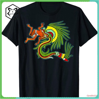 2022 Quetzalcoatl Feathered Serpent Aztec God T-Shirt เสื้อยืด ดพิมพ์ลาย ดผ้าเด้ง คอกลม cotton ความนิยม sale Unisex