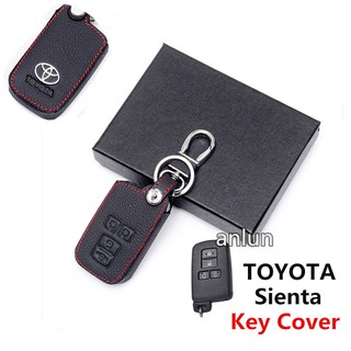 【Ready stock】ปลอกกุญแจรถยนต์หนังแท้ 4 ปุ่มสําหรับ Toyota sienta 4 Button (Smart Key)