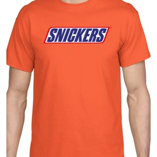 เสื้อโอเวอร์ไซ - Snickersอย่าขับรถหิวช็อคโกแลตบาร์เสื้อยืดผู้ชายผ้าฝ้าย