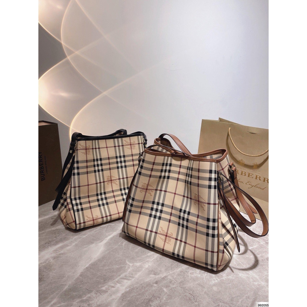 2021 Hot Burberry shopping bag deformable, bucket bag ~ Vintage grillat  splicing ~ The se | Shopee Thailand