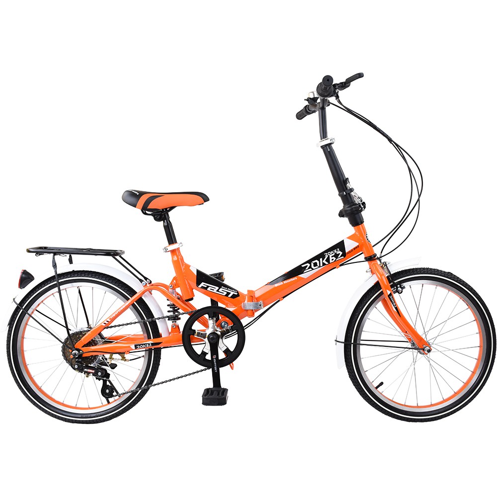 K-BIKE MAXX จักรยานพับได้ FOLDING BIKE 20 นิ้ว 6 Speed รุ่น 20K62 (New Design) ส้ม