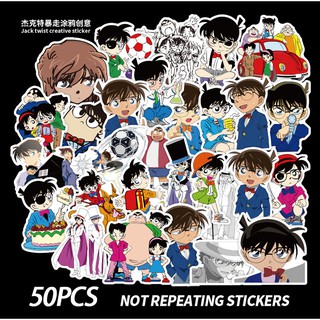 สติ๊กเกอร์ไดคัท สติ๊กเกอร์ โคนัน ยอดนักสืบจิ๋วโคนัน  Detective Conan Sticker (7cm/50 ชิ้น) ของเล่น ของสะสม DIY 🇨🇳