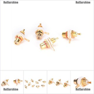 Ruisurshine❥ 10Pcs Rca Female Chassis Panel Mount Jack Socket Connector 24K Gold Plated Hot Sale