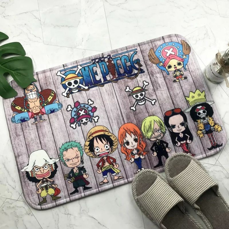 พรมเช็ดเท้าวันพีซ ขนาดต่อผืน40×60cm. ผ้านุ่มซับน้ำได้ดี มีกันลื่นที่พื้น