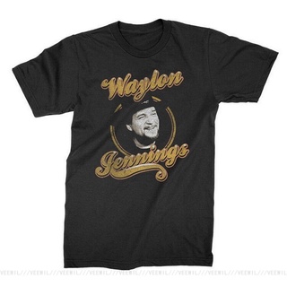 เสื้อยืดโอเวอร์ไซส์GILDAN 【Chic Tops】เสื้อยืด ผ้าฝ้าย 100% พิมพ์ลาย WAYLON JENNINGS Head Circle Kings Road Merch สําหรับ